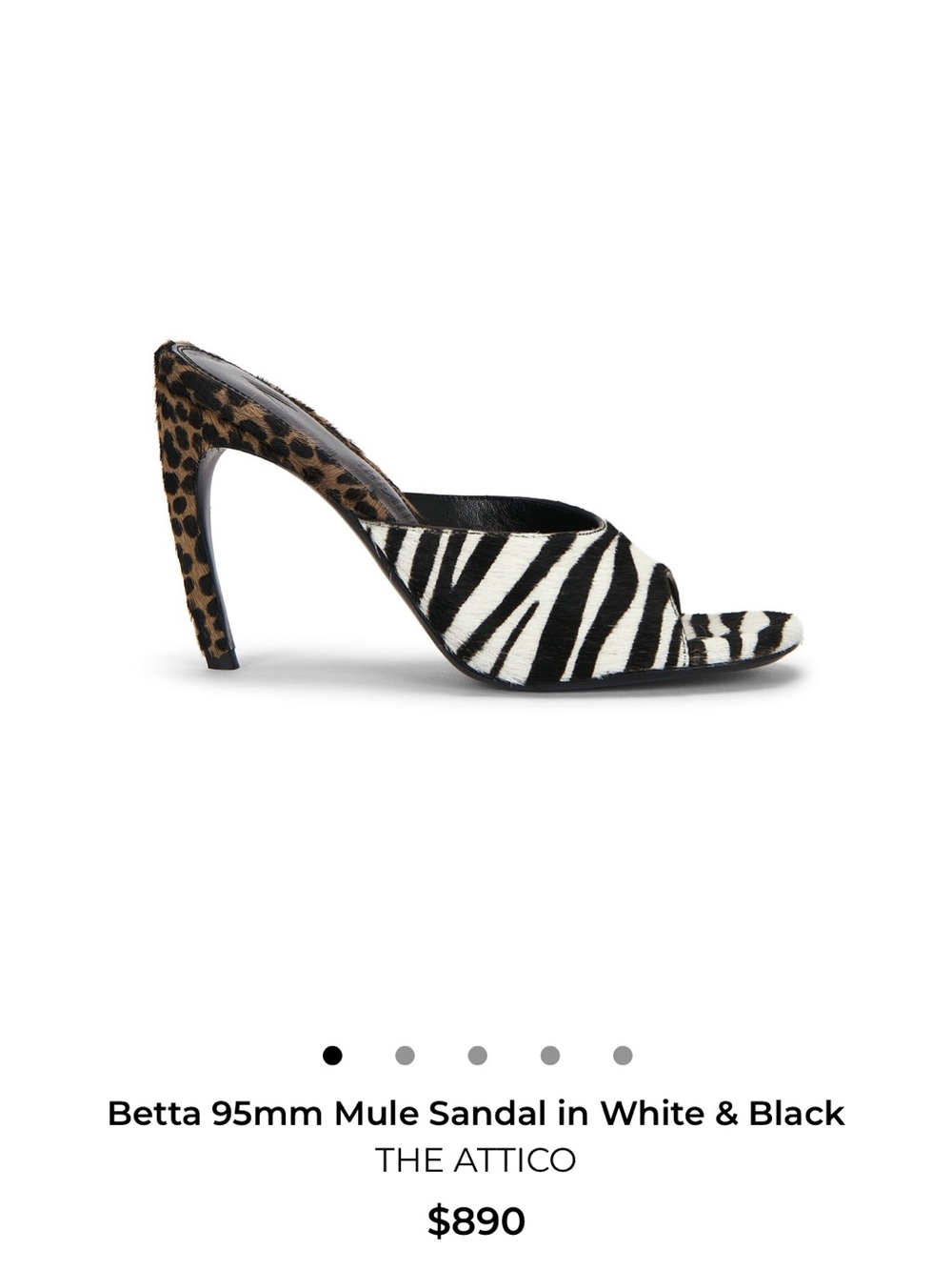 The Attico Zebra-Print Mule with Leopard Heel